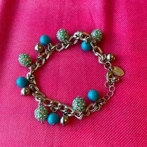 Lia Sophia silver and turquoise bracelet.